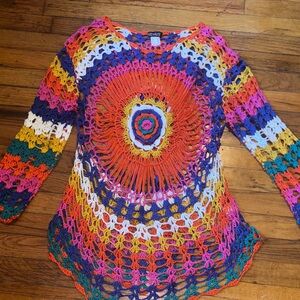 VENUS Multicolor Crochet Tunic